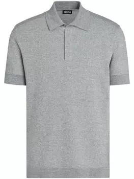 Zegna фактурная рубашка поло, серый
