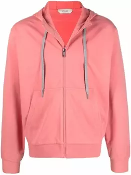Zegna худи на молнии, розовый