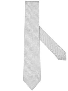 Zegna jacquard silk tie, серый