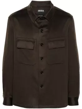 Zegna кашемировая рубашка, коричневый