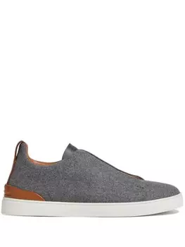 Zegna кеды Triple Stitch, серый