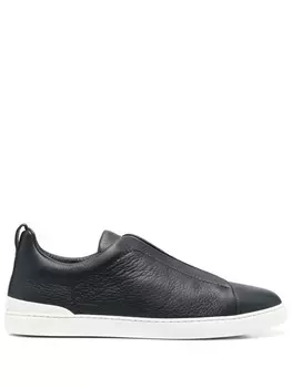 Zegna кожаные слипоны, синий