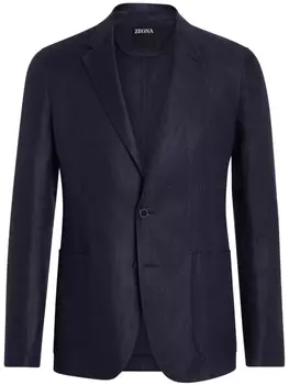 Zegna куртка-рубашка Pure Linen, синий