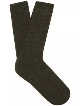 Zegna носки в рубчик, зеленый