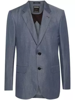 Zegna однобортный пиджак, синий