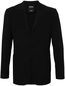 Zegna поплиновый блейзер, черный