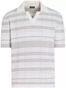 Zegna рубашка поло в полоску, белый