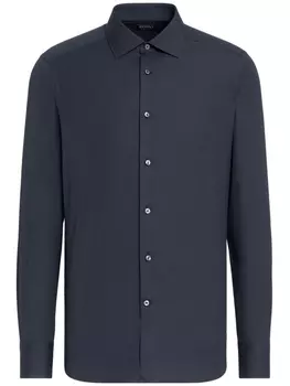 Zegna рубашка с длинными рукавами, синий