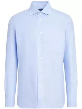 Zegna рубашка с длинными рукавами, синий