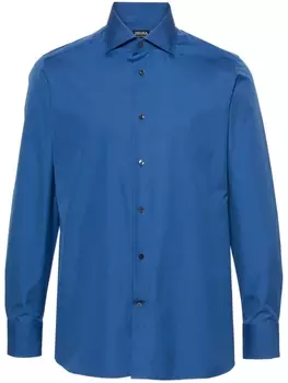 Zegna рубашка с длинными рукавами, синий