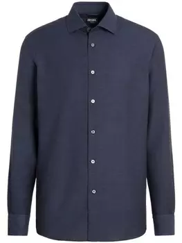 Zegna рубашка с длинными рукавами, синий