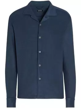 Zegna рубашка с длинными рукавами, синий