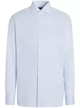 Zegna рубашка в тонкую полоску, синий