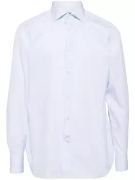 Zegna рубашка в тонкую полоску, синий