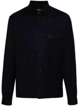 Zegna шерстяная рубашка, синий