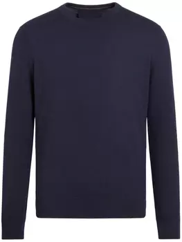 Zegna шерстяной джемпер с круглым вырезом, синий