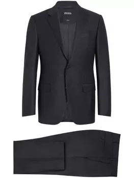 Zegna шерстяной костюм Pinpoint Trofeo, синий