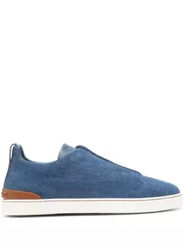 Zegna слипоны Triple Stitch, синий