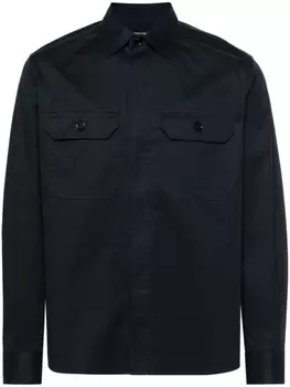 Zegna твиловая рубашка, синий