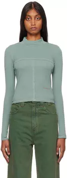 Зеленая детская водолазка внахлест Eckhaus Latta