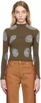 Зеленая детская водолазка внахлест Eckhaus Latta