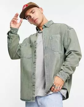 Зеленая джинсовая рубашка оверсайз ASOS DESIGN