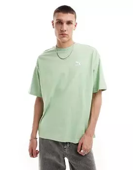 Зеленая футболка оверсайз Puma Classics