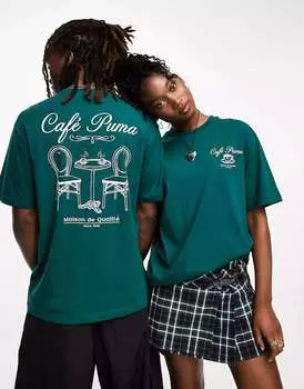Зеленая футболка Puma Classics Cafe