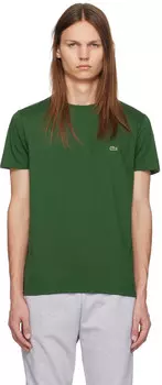 Зеленая футболка с круглым вырезом Lacoste