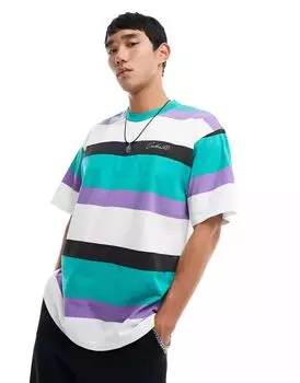 Зеленая футболка в полоску Carhartt WIP Crouser