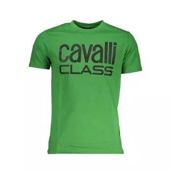 Зеленая хлопковая футболка cavalli CLASS