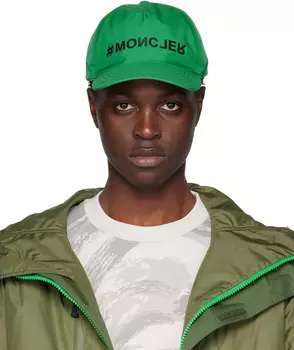 Зеленая кепка с логотипом Moncler Grenoble