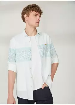 Зеленая мужская рубашка с воротником на пуговицах Comfort Fit U.S. Polo Assn.