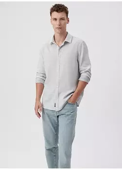 Зеленая мужская рубашка Slim Fit Mavi