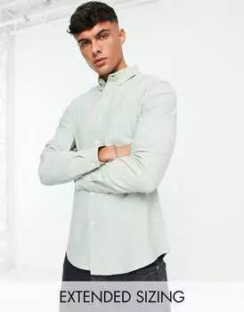 Зеленая оксфордская рубашка узкого кроя ASOS DESIGN