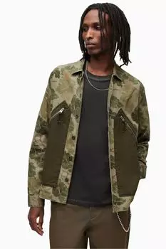 Зеленая рубашка AllSaints Insigni удлиненного кроя All Saints, зеленый