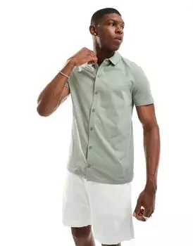 Зеленая рубашка из джерси ASOS DESIGN