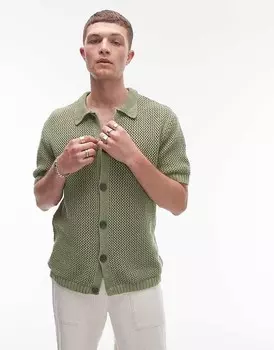 Зеленая рубашка крючком Topman