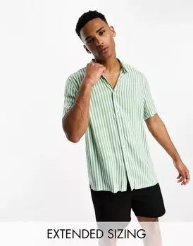 Зеленая свободная рубашка в полоску ASOS