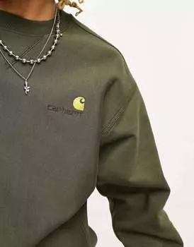 Зеленая толстовка с американским рисунком Carhartt WIP