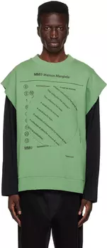 Зеленая толстовка со вставками MM6 Maison Margiela
