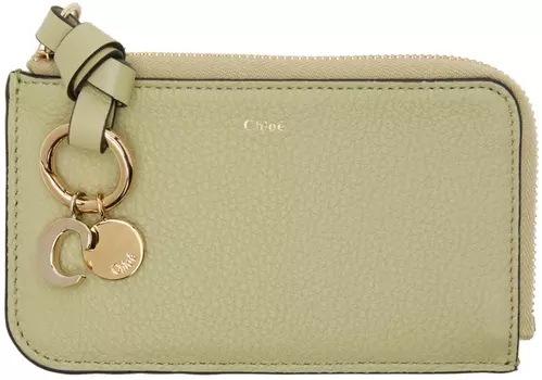 Зеленая визитница с алфавитом на молнии Chloé