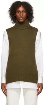 Зеленая водолазка с разрезом Maison Margiela