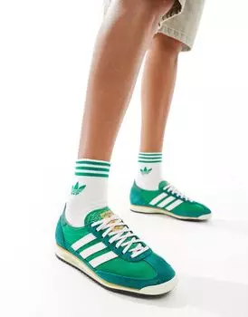 Зелено-сиреневые кроссовки adidas SL 72 OG