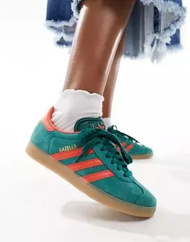 Зеленые и красные кроссовки adidas Gazelle