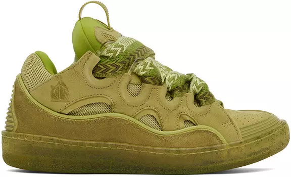 Зеленые кожаные кроссовки Curb Lanvin