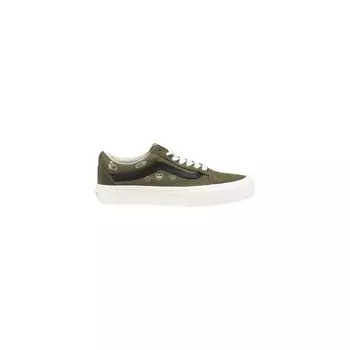 Зеленые кожаные кроссовки Vans