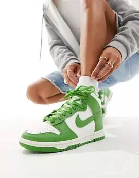 Зеленые кроссовки Nike Dunk High