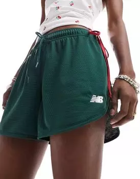 Зеленые сетчатые шорты New Balance Athletics