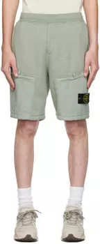 Зеленые шорты с завышенной талией Stone Island